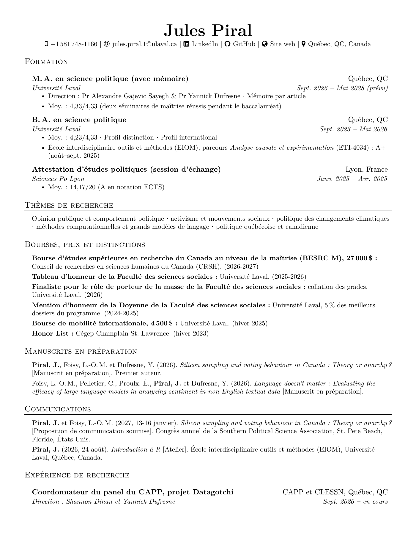 CV de Jules Piral